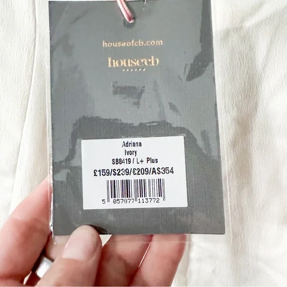 House of CB Adriana Mini Dress Ivory Satin and Lace Size Large + NWT - Picture 9 of 16